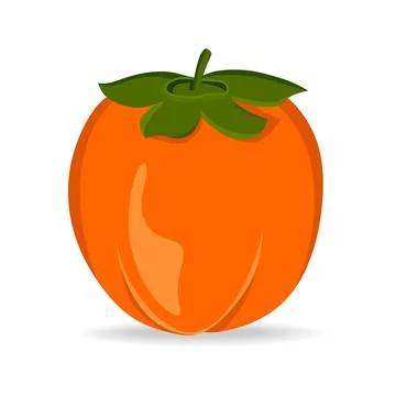 Persimmon isolated on a white background. A concept for stickers, posters, po Stock Illustration
