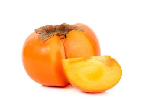 Persimmon isolated on the white background Stock Photos
