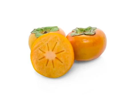 Persimmon isolated on white background. Stock Photos