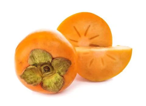 Persimmon isolated on white background Stock Photos