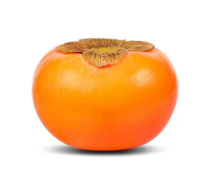 Persimmon isolated on white with clipping path Stock Photos