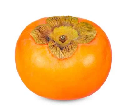 Persimmon isolated on white clipping path Stock Photos