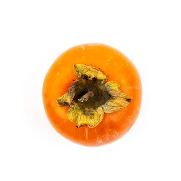 Persimmon in top view on white background 스톡 사진