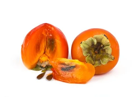 Persimmon on white background Stock Photos