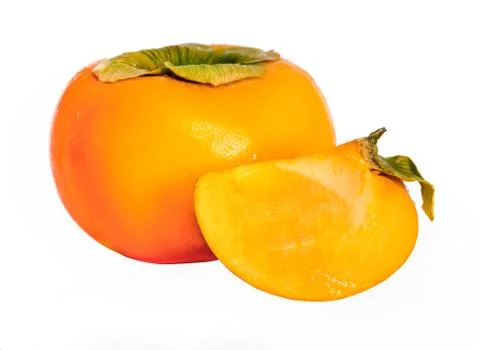 Persimmon on white background Stock Photos