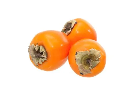 Persimmon On White Foto stock