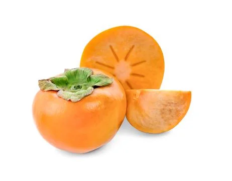 Persimmons isolated on white background Stock Photos