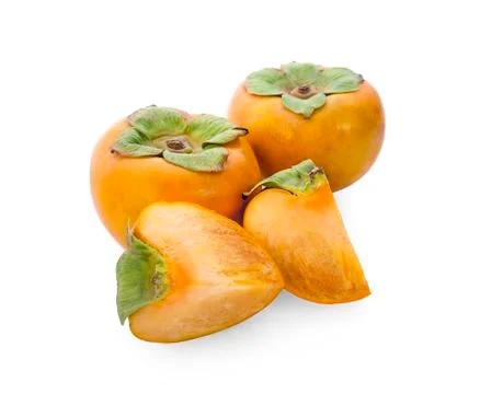 Persimmons isolated on white background Stock Photos