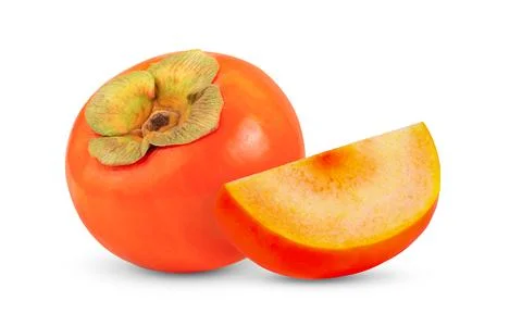 Persimmons isolated on white background. Stock Photos