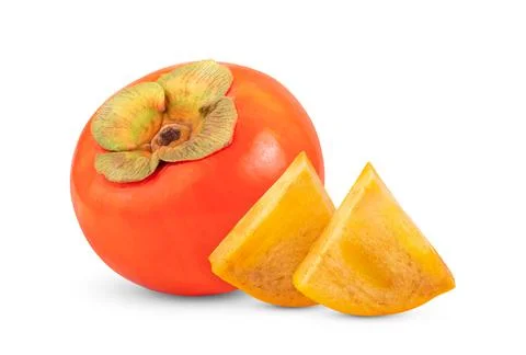 Persimmons isolated on white background. Stock Photos
