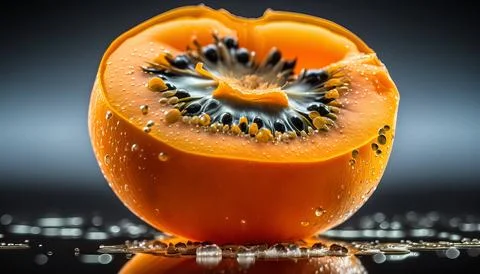 Persimon slice. Isolated on Background. Stock Illustration