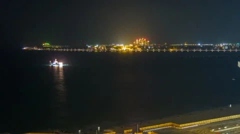 Persischer Golf at night Video stock 12344373