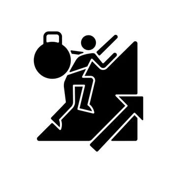 Persistence black glyph icon Stock Illustration