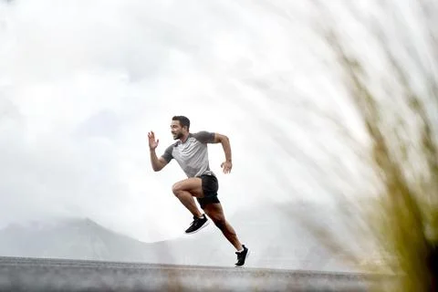 Persistence can change failure into extraordinary achievement. a sporty young Stock Photos