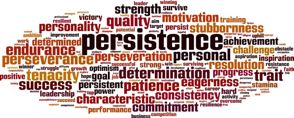 Persistence word cloud Stock Illustration