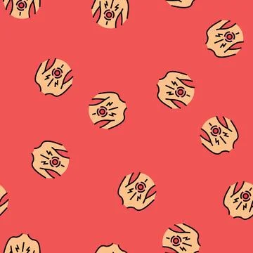 Persistent back pain disease symptom vector seamless pattern Stock Illustration