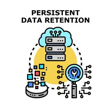 Persistent data retention ensuring stable data storage Illustrazione stock
