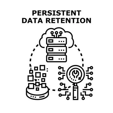 Persistent data retention ensuring stable data storage Illustrazione stock