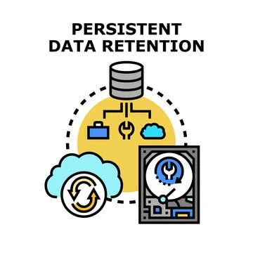 Persistent data retention system managing digital information Stock Illustration
