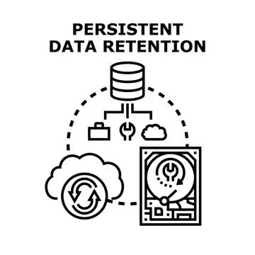 Persistent data retention system managing digital information Stock Illustration