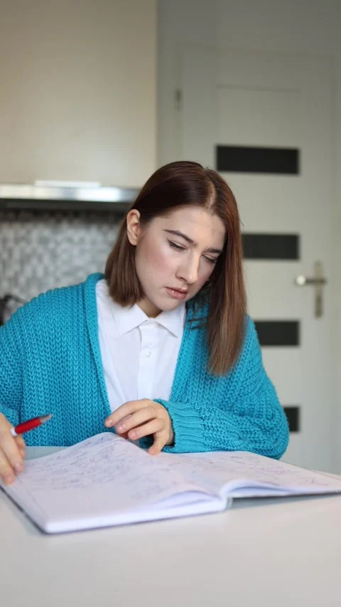 Persistent eye twitch interrupts reading Stock Footage 327217284