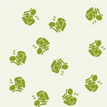 Persistent fatigue disease symptom glyph seamless pattern Stock Illustration