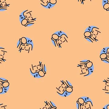 Persistent fatigue disease symptom vector seamless pattern Stock Illustration