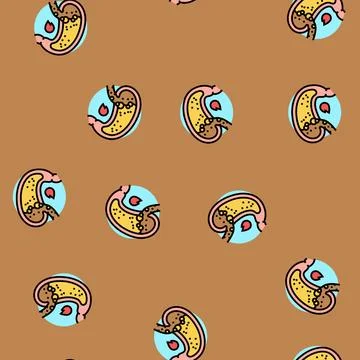 Persistent heartburn disease symptom vector seamless pattern Stock Illustration
