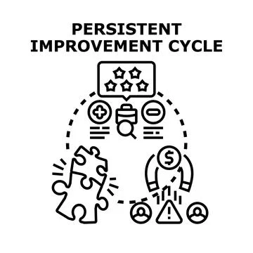 Persistent improvement cycle for business strategy development 스톡 일러스트