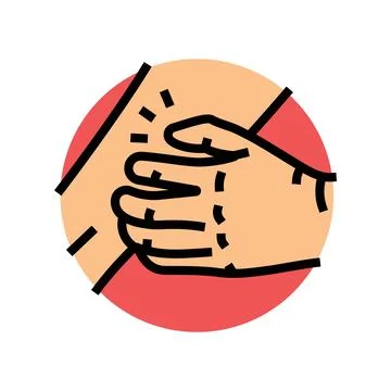 Persistent itching disease symptom color icon vector illustration Stock Illustration
