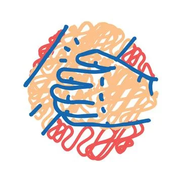 Persistent itching disease symptom icon doodle illustration Stock Illustration