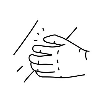 Persistent itching disease symptom line icon vector illustration Stock Illustration