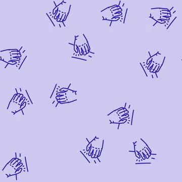 Persistent itching disease symptom line seamless pattern Stock Illustration