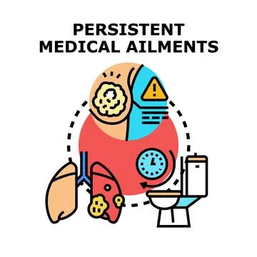 Persistent medical ailments causing chronic health problems and diseases 스톡 일러스트
