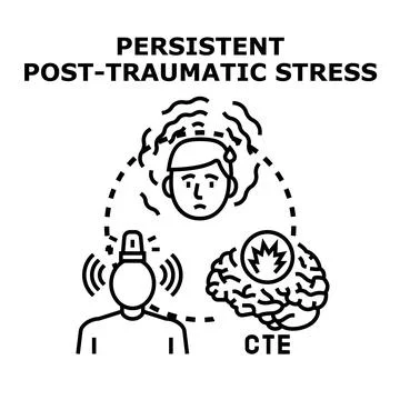 Persistent post traumatic stress brain injury concept Illustrazione stock