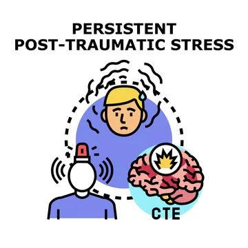 Persistent post traumatic stress brain injury concept Stock-Illustration