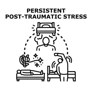 Persistent post traumatic stress disorder symptoms vector concept Stock Illustration