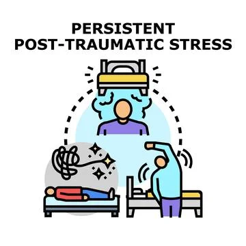 Persistent post traumatic stress disorder symptoms vector concept Stock Illustration