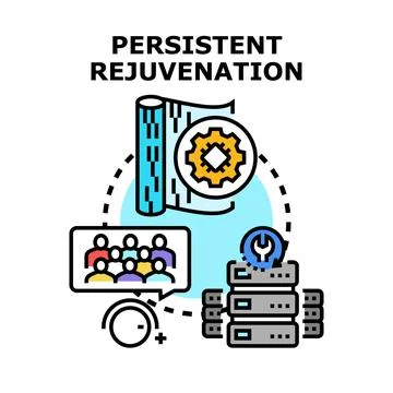 Persistent rejuvenation process optimizing user interaction and data Stock Illustration