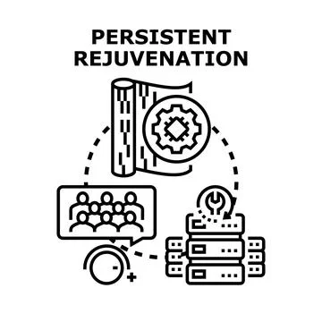 Persistent rejuvenation process optimizing user interaction and data Stock Illustration