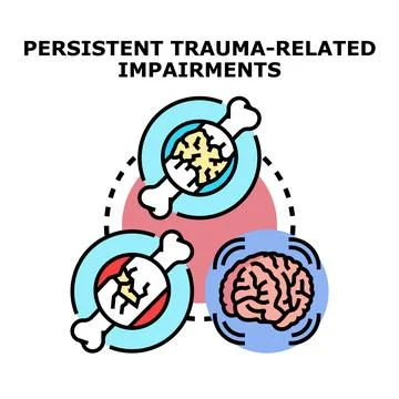 Persistent trauma related impairments concept vector illustration Stock Illustration