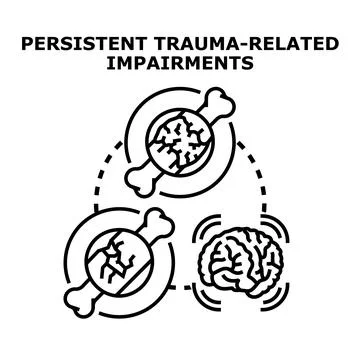 Persistent trauma related impairments concept vector illustration Stock Illustration