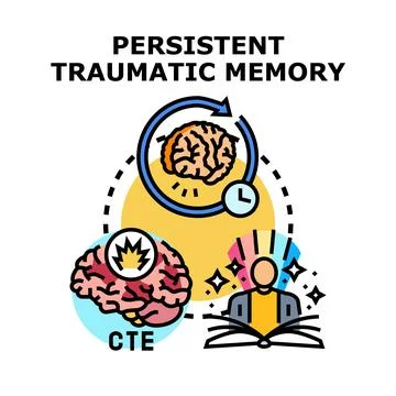 Persistent traumatic memory concept illustration experiencing flashbacks Stock Illustration