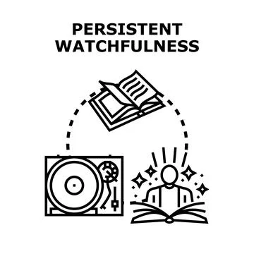 Persistent watchfulness observing information and knowledge learning イラスト素材