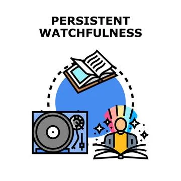 Persistent watchfulness observing information and knowledge learning イラスト素材