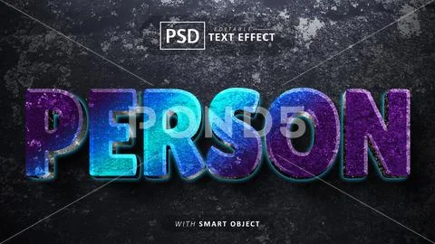 Person 3d text effect editable PSD Template