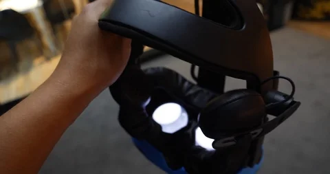 Person about to put on VR goggles Stock-Footage 89924743