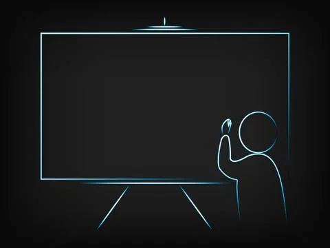 Person about to write on a blackboard Stock Illustration