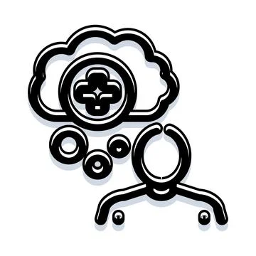 Person accessing cloud health database services Illustrazione stock