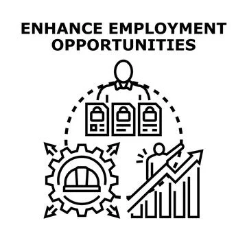Person accessing data and increasing employment options Stock Illustration